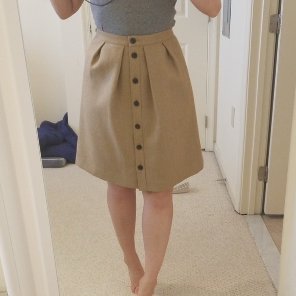 J.Crew Tan Wool Midi Skirt 8 Fall Collection inspired by Sezane